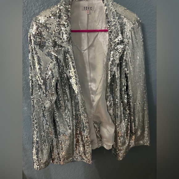 Silver sequins blazer new without tags size medium - Picture 1 of 3
